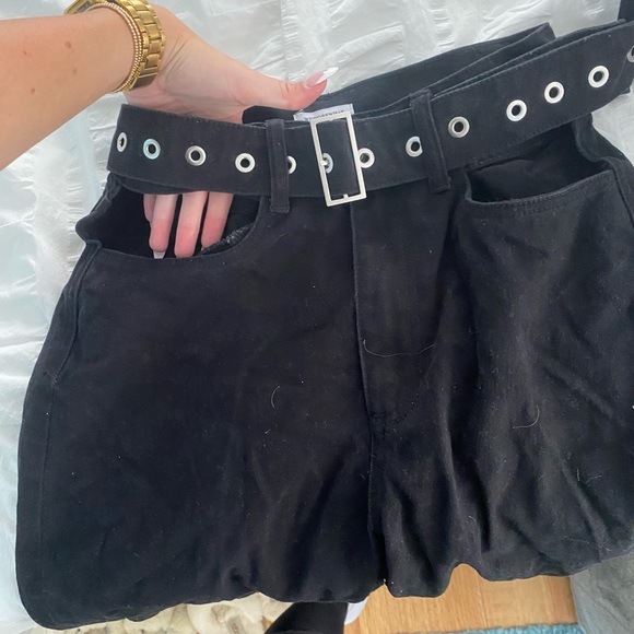 WeWoreWhat Cut Out Straight Black Pants - Picture 2 of 3